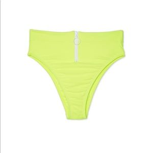 Neon high waisted bikini bottom